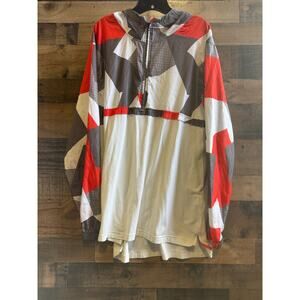 Under Armour Men Sportstyle Wind Anorak Hood Jacket-White/Red/Grey-2XL